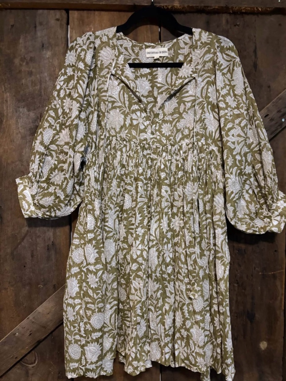 Daughters of India Kyra Mini in olive floral.